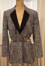 CAROLINE HERRERA NEW YOURK FABULOUS SEXY BLAZER, BLACK AND WHITE CHECK, $1450.00