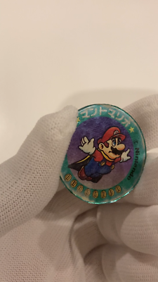 Super Mario World 1990 Vintage Holo Maru Menko 1.37in Retoro
