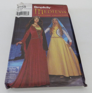 Simplicity Pattern 9758 Medieval Costume Pattern Size RR 14-20 Andrea Schewe -