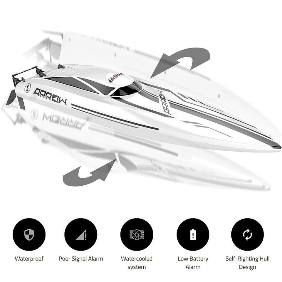 New RC Boat Brushless 50KM/H Electric Racing Boat UDI005 Hobby RTR Adults Kids - Image 4 of 4