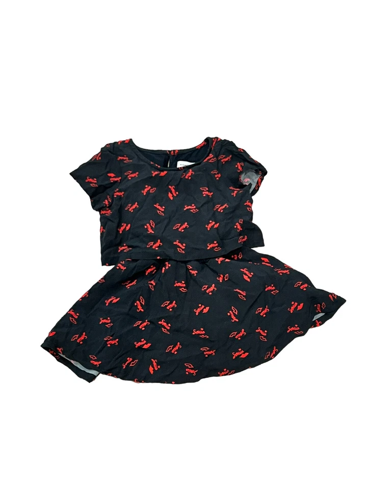 CAMISETA SONIA RYKIEL PARIS NEGRA MONOGRAMA LOGO CAPAS VESTIDO ACAMPANADO 2 AÑOS Foto 3 de 4