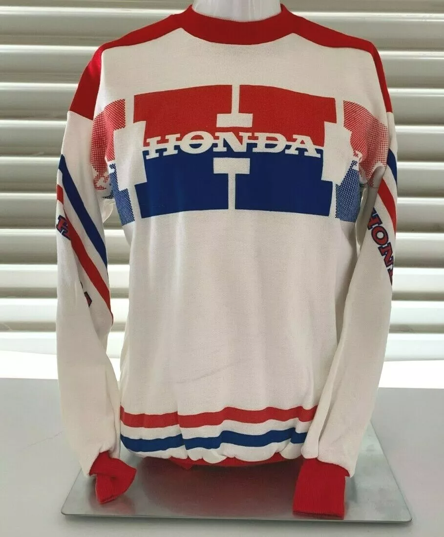 VINTAGE HONDA Motocross Jersey Dirt Bike Med Racing Made In Italy