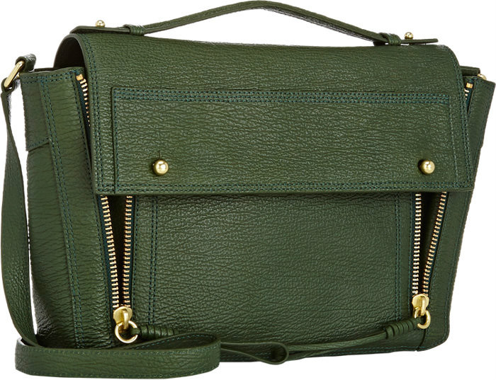 Phillip Lim Pashli Leather Messenger Satchel Bag in Green