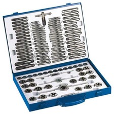 110 PC TUNGSTEN STEEL TAP AND DIE SET METRIC WRENCH CUTS BOLTS M2-M18 FERVI M218