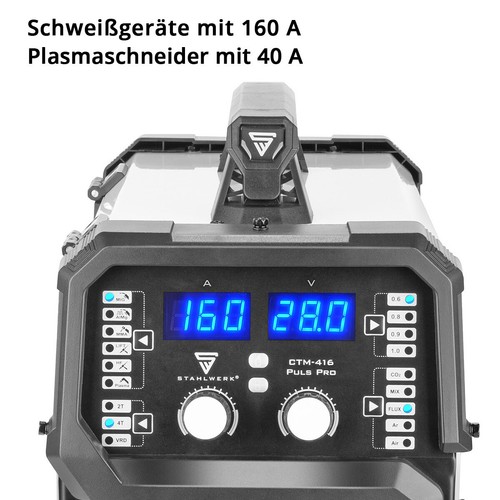 STAHLWERK Kombi Schweißgerät CTM-416 PULS Pro Vollausstattung 6 in 1 160 A - Bild 3 von 12