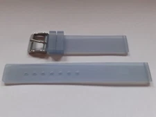 Watch Strap 10, 12, 14 or 16mm (Choose) Silicone Blue Rubber Steel Buckle