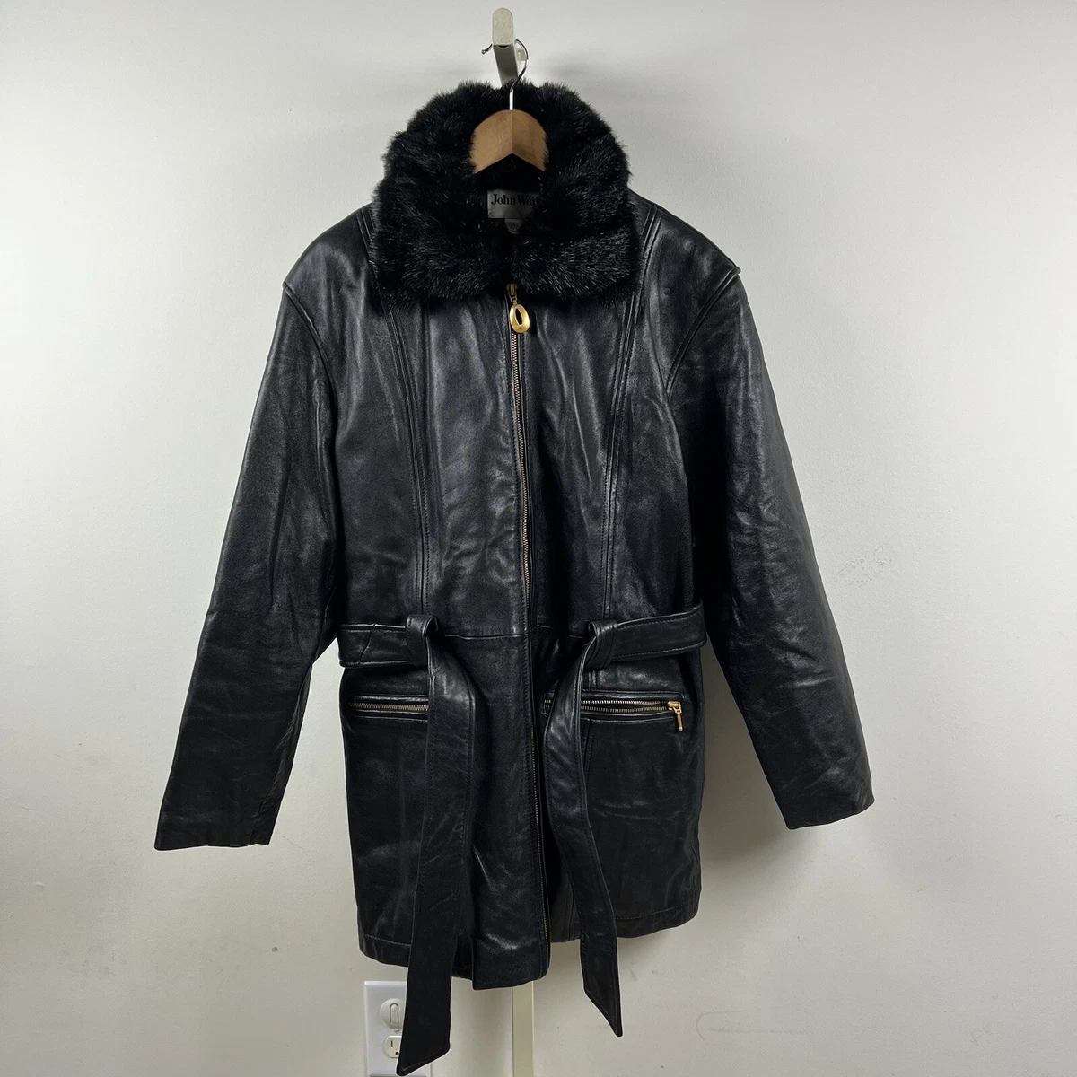 John weitz leather best sale jacket