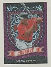 2021 Panini Chronicles CRUSADE PURPLE VELOCITY REFRACTOR RAFAEL DEVERS Red Sox