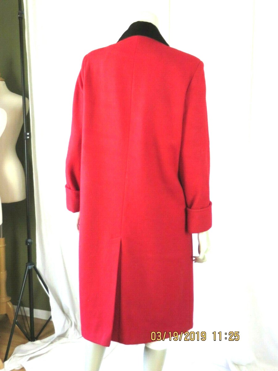 JP 1893 SZ 6 DEMI Petite NWOT 100% Wool Red & Black Collar