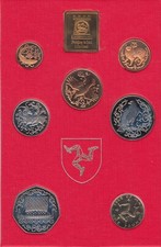 1980 Isle of Man Diamond Finish Decimal 7 Coin Set Pobjoy Mint