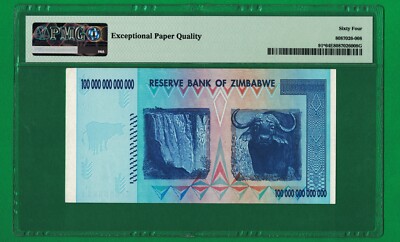 100 Trillion Zimbabwe Dollars 2008 Uncirculated PMG