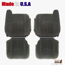 2007 Chevy Silverado Front Driver & Passenger Bottoms-Tops Cloth Cover Dk Gray