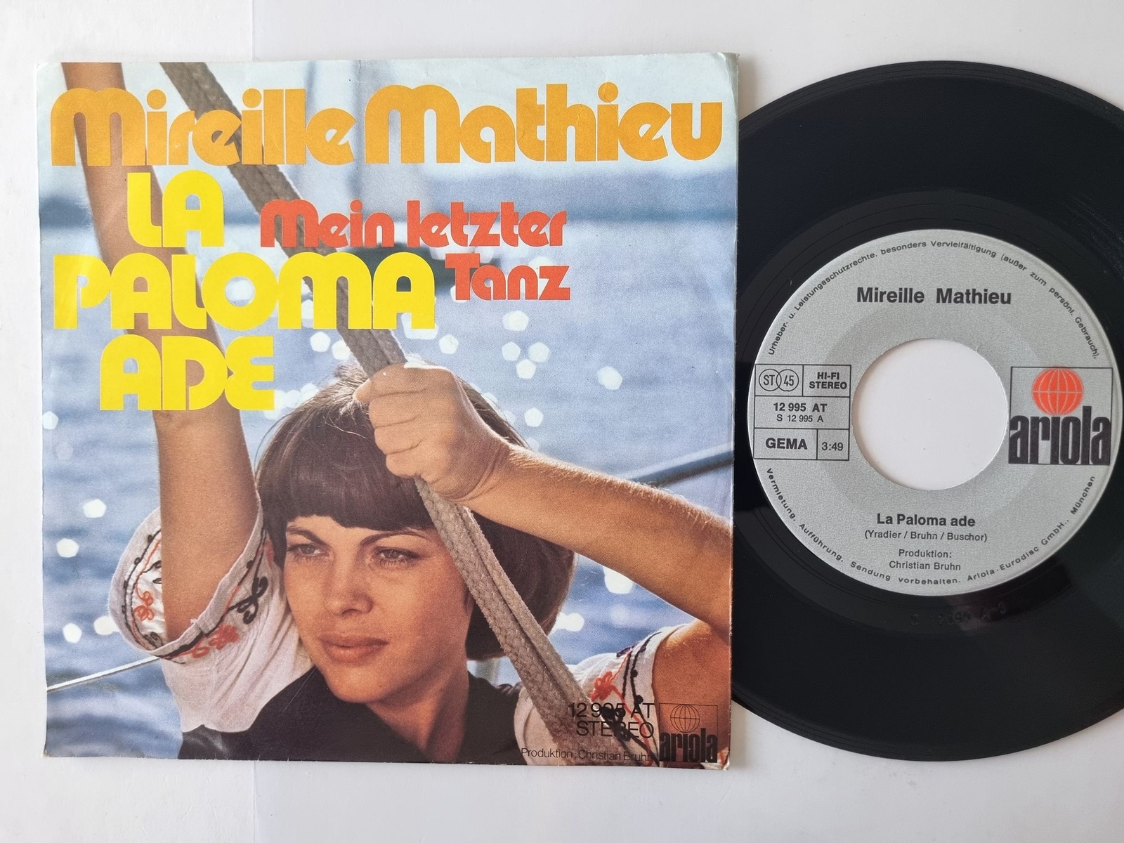 Mireille Mathieu - La Paloma Ade / Mein Letzter Tanz 7'' Vinyl Germany