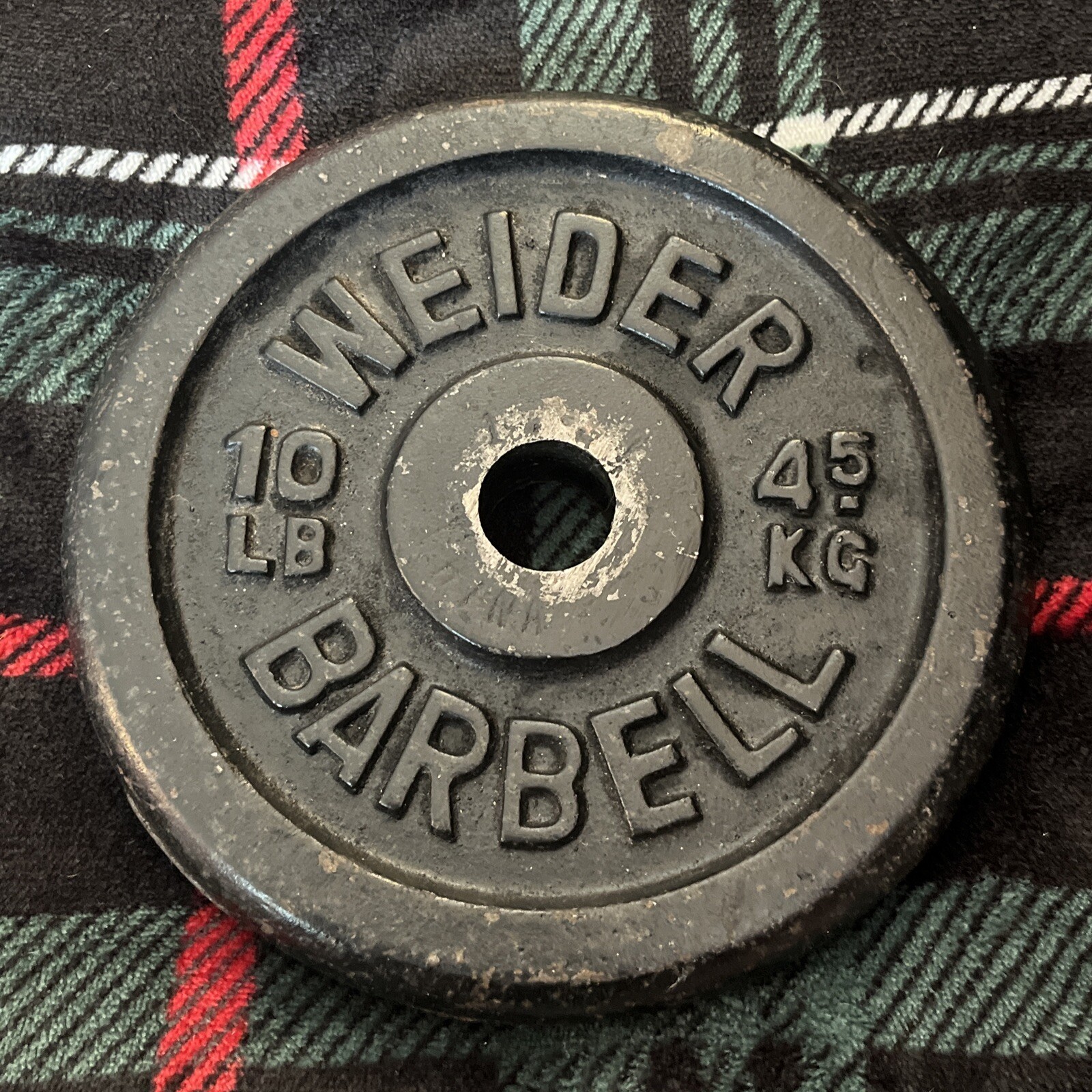 Single Weider Barbell 10lb Black Weight Plate 1” Hole Diameter
