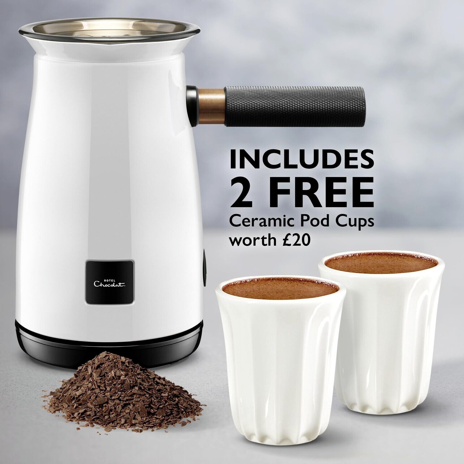 Hotel Chocolat Velvetiser Copper 2 Mugs and 7 Sachet. for sale online