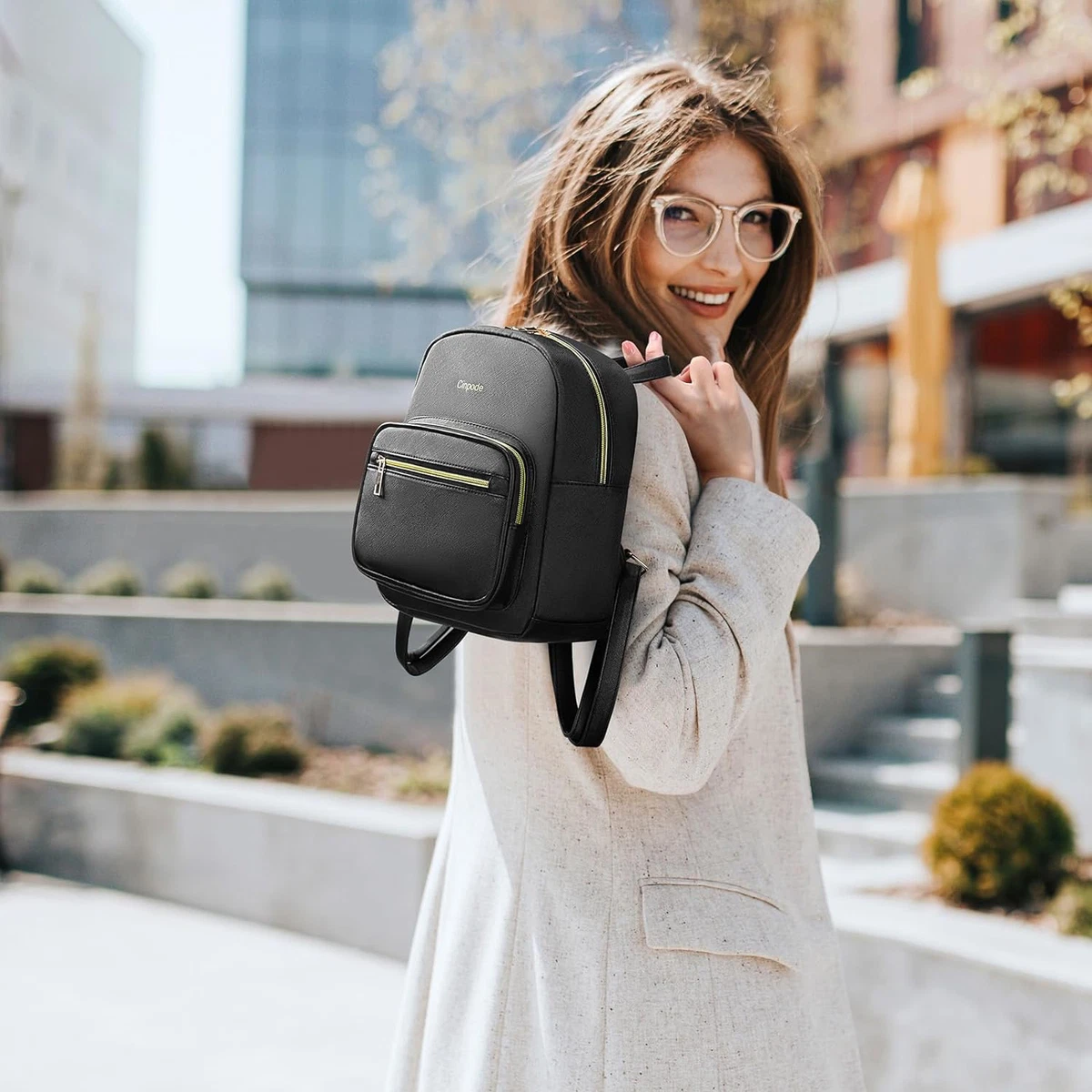 Cinpode Fashion Backpack Womens PU Leather Backpacks Purse Casual