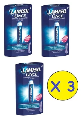 3 X Lamisil Once Film Forming Athlete's Foot Jock Itch Tinea Single Treatment - image 1 of 4