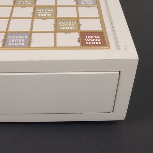Scrabble Luxe Edition White Gold Rotating Turntable Word Game Complete No Box - Picture 7 of 24