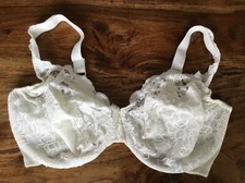 Vintage Olga 33580 Bra Women's 38DD Lacy Textures Full Figure U/W Bra Ivory