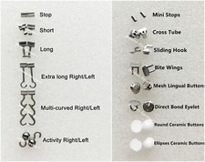 Dental Crimpable Hooks Cross Tube Long Short Stop Lingual Buttons Sliding Eyelet