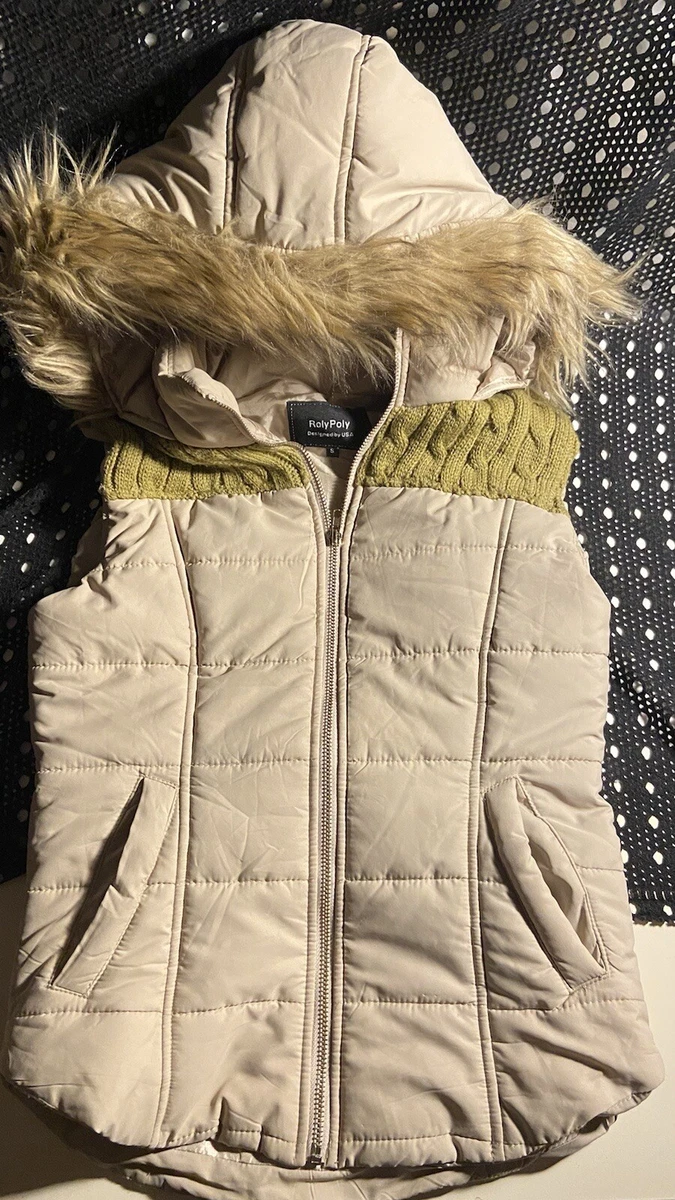 Puffer vest with fur hood best sale womens
