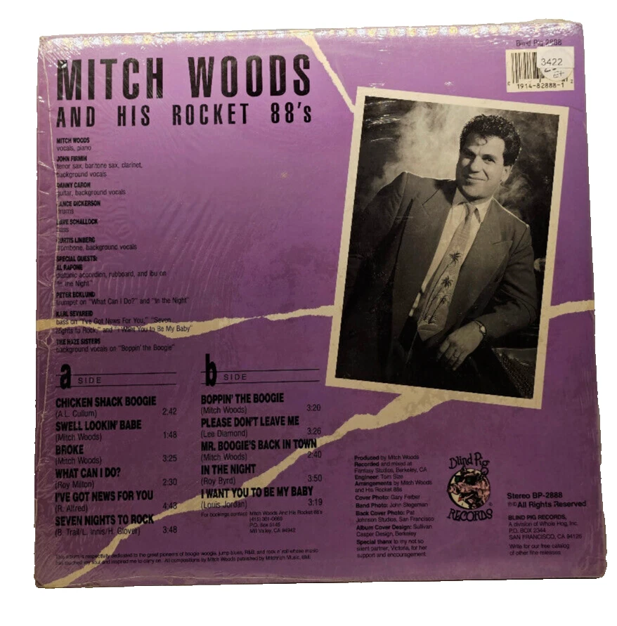 Mitch Woods & His Rocket 88s Mr Boogie's Back In Town Vinyl Record BP 2888 SSR - Image 2 of 4