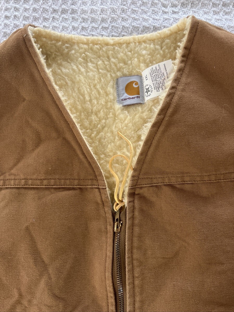 Vintage Carhartt 6SV Sherpa Lined Heavy Brown Duck Canvas Vintage Carhartt 6SV Sherpa Lined Heavy Brown Duck Canvas