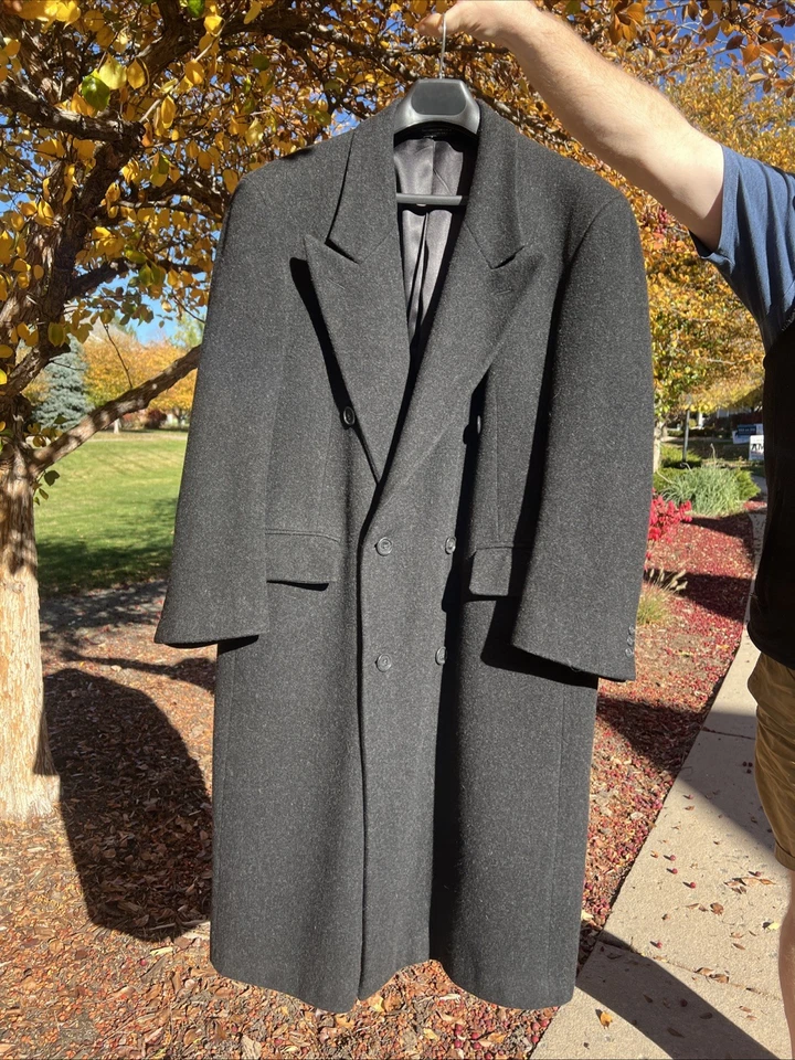 IMPRESIONANTE Abrigo Largo Pecho Christian Dior Monsieur Sport Dbl Lana Negra ¡VER FOTOS! Foto 4 de 4