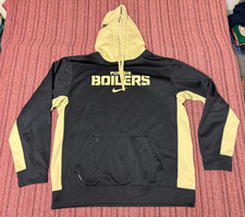 MEN USED NIKE THERMA FIT PURDUE BOILERMAKERS ATHLETIC PULLOVER HOODIE SIZE LARGE