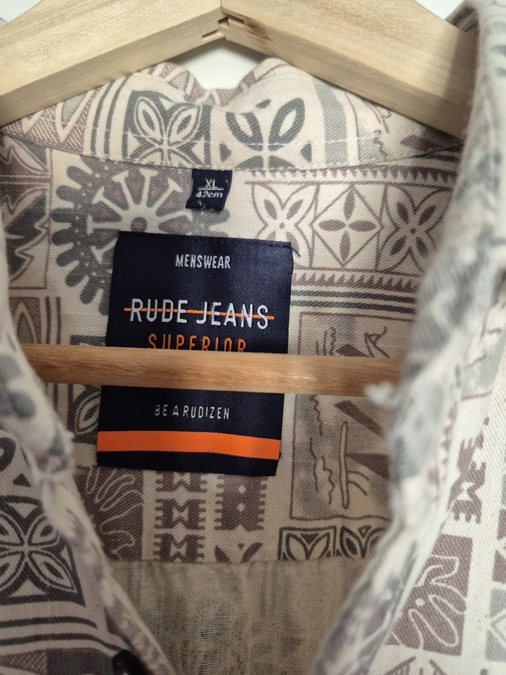 Mens 100% Cotton Rude Jeans Long Sleeve Shirt XL Excellent Condition - Image 3 of 4