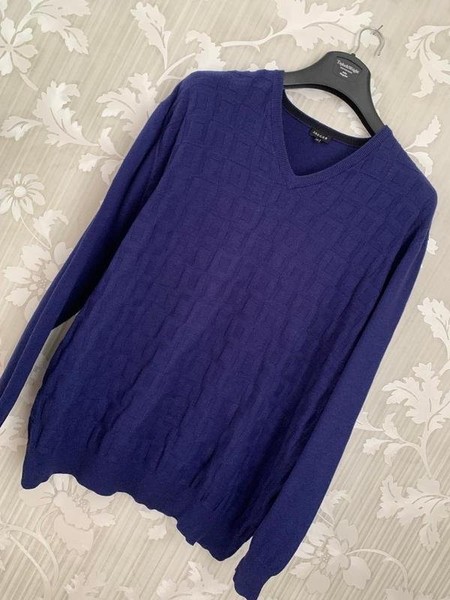 Men Jaeger Sweater Navy Cotton 50