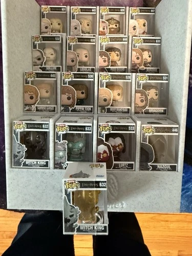 Lord Of The Rings  Funko Bitty Pop COMPLETE SET of 16 And GOLD