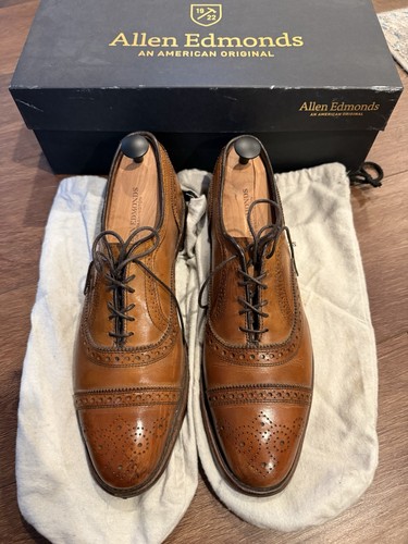Allen Edmonds Mens Strand Walnut Leather Oxfords Shoes 10.5 B | eBay