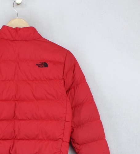 North Face 550 Down Puffer Jacket Boys Size M Red Full Zip - Picture 12 of 14