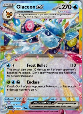 Glaceon ex 026/131 Double Rare Holo SV: Prismatic Evolutions NM