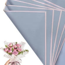 30 Sheets Silver Gold Edge Flower Bouquet Wrapping Paper，Florist Supplies Waterp