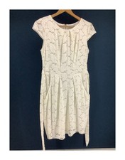 Blue Vanilla White Lace Dress Size 12 Uk 36in Length 16in Pit to Pit Lined Poly