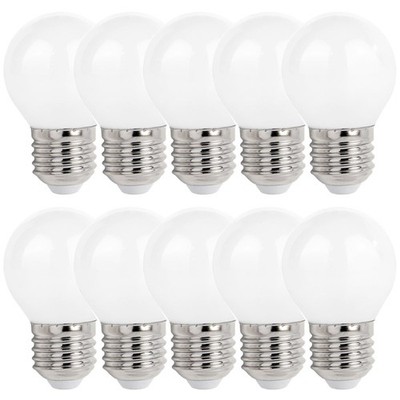 10 x LED Filament Lampen Tropfen Kugel G45 1W E27 opal 90lm 827 warmweiß 2700K