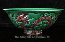 6'' Collect DaMing Chenghua Year Sancai Porcelain Dragon Loong Animal Bowl Bowls