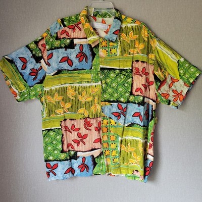 Jams World XXL ''Medley Mix'' Vintage Rayon Shirt - Made in Hawaii - Abstract Art