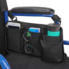 Wheelchair Side Bag with Cup Holder - Wheelchair Armrest Accessories Pouch - NEW