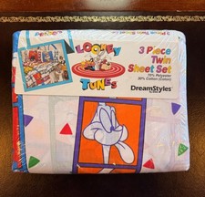 VTG 1993 Looney Tunes DreamStyles Twin Sheet Set Bugs Bunny Daffy Duck Sylvester