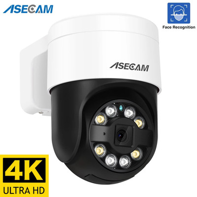 ASECAM 8MP 4K PTZ IP Kamera Outdoor AI Gesichtserkennung Audio POE H.265 Onvif C