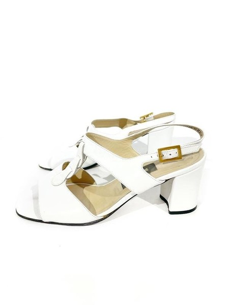 Women Bally Heels White Leather 37