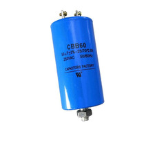 CBB60 250VAC 50Uf Run Capacitor 50MFD 250V AC 50 Uf MFD Blue 43X84Mm 25/70/21 W/
