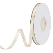 1/4" 25-Yards Double Faced Solid Satin Ribbon Polyester Fabric Beige