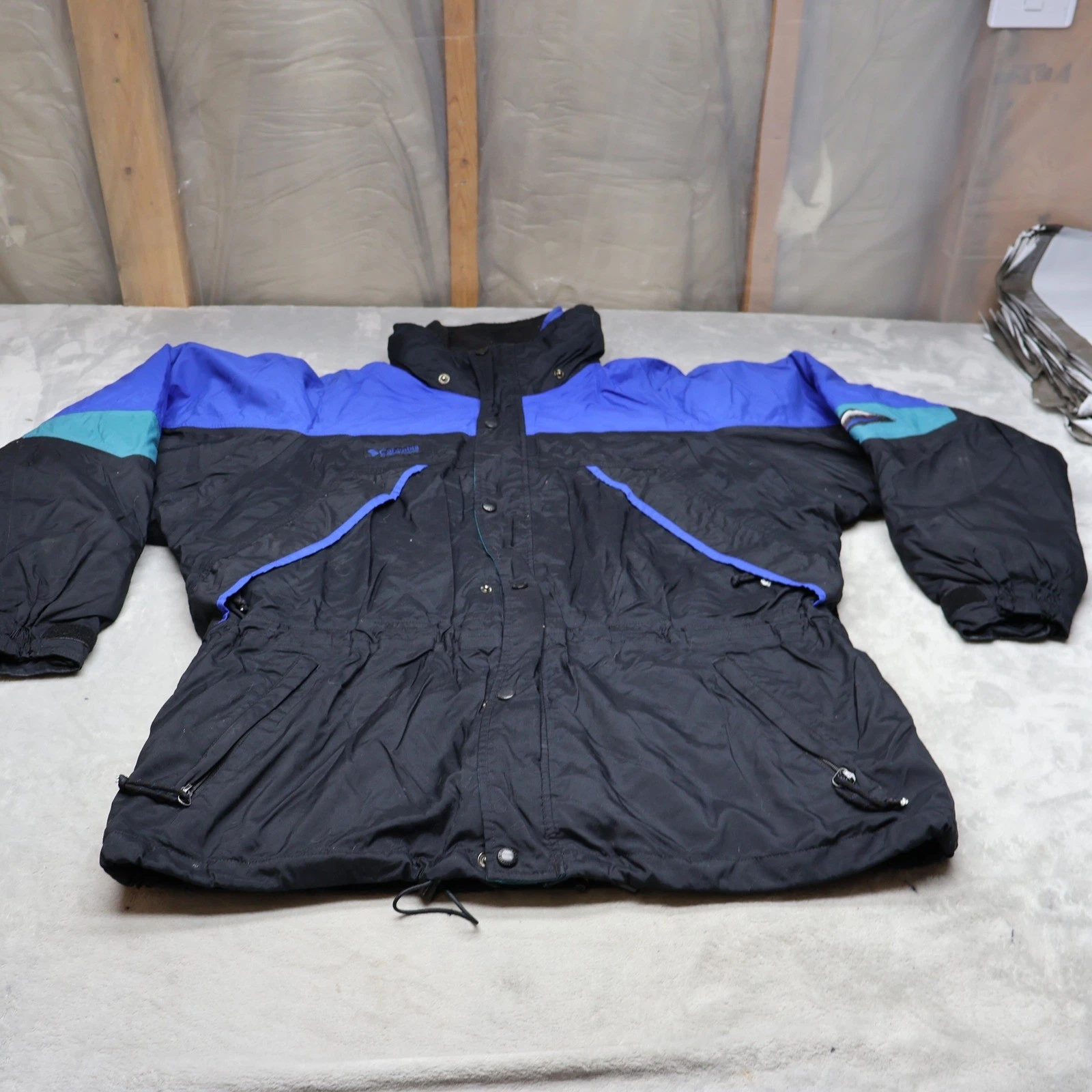 Columbia Jacket Men Large Blue Waterproof Ski Outdoor Removable Liner 3in1 VTG