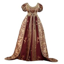 Regency Dresses for Women Empire Waist Rose Embroidered Rococo XX-Large Red