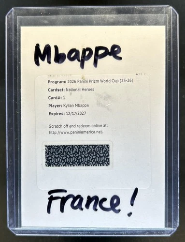 2026 Panini Prizm World Cup Kylian Mbappe National Heroes Auto #NH-KM France