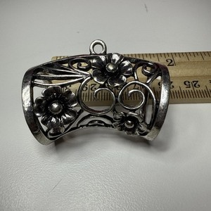 Extra Large Jewelry Scarf Bail Pendant Making Connectors Flowers Silver Scarves
